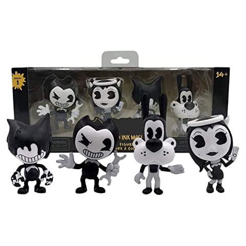 ereqeip Bendys And Ink Machine Figure Ornament, Bendys Doll Collectible Figure, Bandy Model Toys Doll Cute Game Horror Game Cover