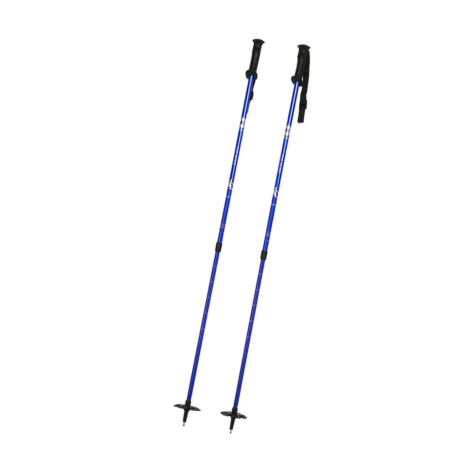 2 Piezas Bastones de Senderismo Telescópicos Palos para Excursión Aleación de Aluminio con Mango Ergonómico Y Cestas para Nieve de Bloqueo