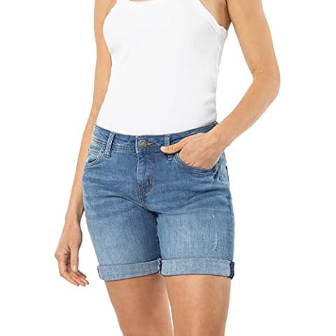 Sublevel Damen Stretch Jeans Bermuda-Shorts Cover
