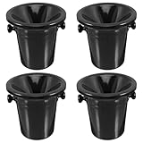Abaodam 4 Stück pack Runde Spucknäpfe aus Kunststoff in Schwarz mit Zwei Ohren für Weinproben und Weinverkostungen Western Stil Verhindert Weinspritzer