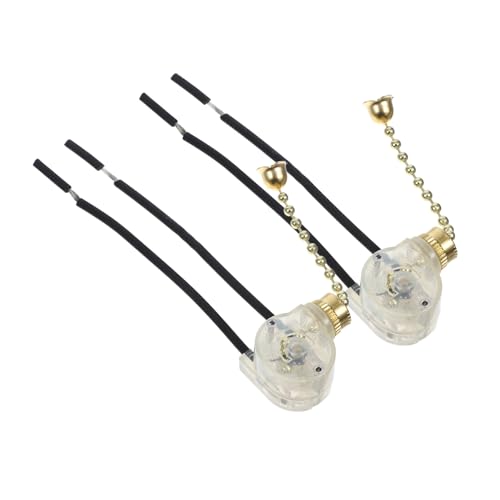 jojofuny Interruptor De Luz De Cordón Silencioso De 3a, 5 Cm Cadena Dorada, 2 Unidades, Accesorio Para Lámparas De Techo, Apliques y Lámparas De Pared, Adecuado Para Baño y Hogar