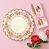DHAIQC 48 piatti di carta vintage floreali da 17,8 cm, piatti smerlati per feste, piatti usa e getta per torte e dessert, per tè pomeridiano, compleanno, addio al nubilato, baby shower, decorazioni #4