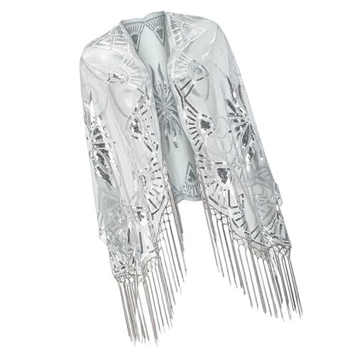 Fringed Shoulder Wrap With Sequins Stylish Party Shawl Glitters Scarf For Theme Event Weddings And Stage Performances4