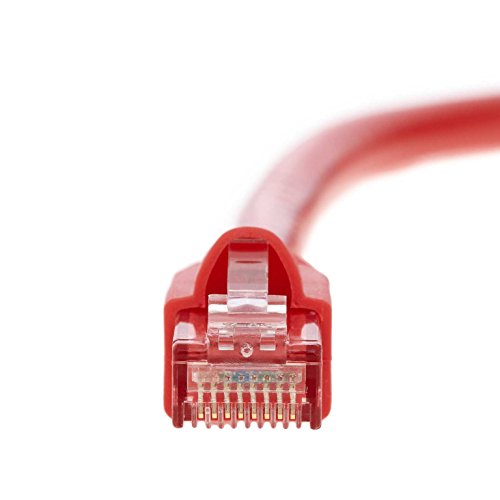 Installerparts Ethernet Cable Cat6A Cable Utp Booted 25 Ft - Red - Professional Series - 10Gigabit/Sec Network/High Speed Internet Cable, 550Mhz #TOP5