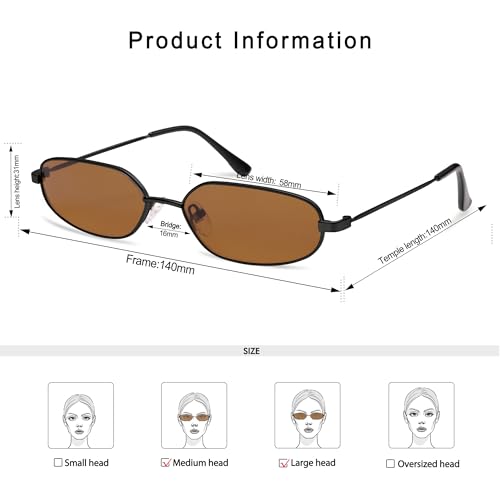 Small Oval Sunglasses For Women Men Retro Rectangle Metal Sun Glasses AP36854