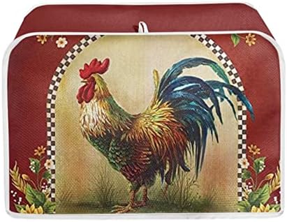 ZFRXIGN Chicken 4 Slice Toaster Cover for Home Kitchen Decor Accessories Rooster Toaster Oven Cover Washable Small Appliance Covers with Top Handle Red
