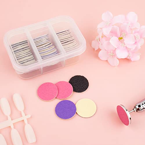 Difenni Sanding Paper Discs with Metal Nail Drill Bit Foot Sandpaper Discs 25mm Foot File Sandpaper Discs #80#150#240 Grits for Manicure Pedicure - Thumbnail 7