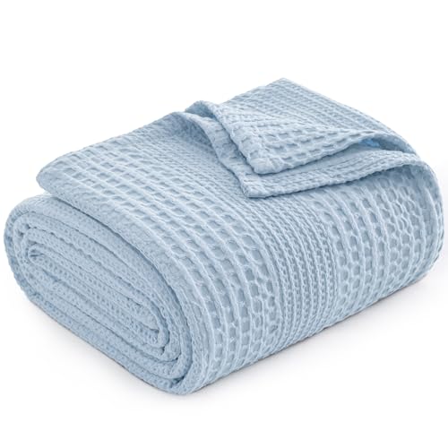 PHF Lightweight Waffle Weave Blanket Queen Size, Breathable & Ultra