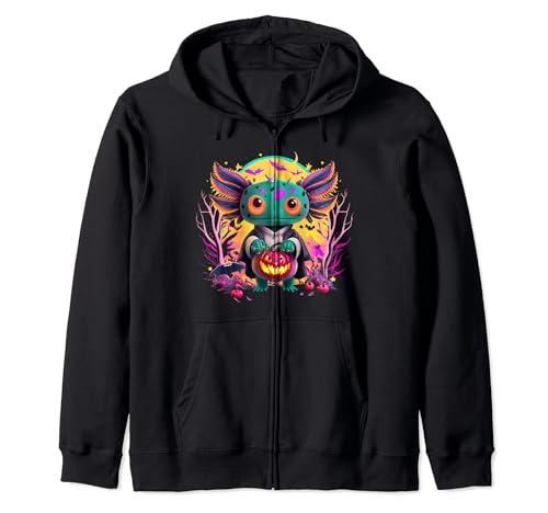 Divertido disfraz de Axolotl Halloween Scaresalotl con fantasma Sudadera con Capucha