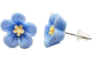 Handmade Floral Jewelry Forget-me-not Earrings: A Timeless Tribute to Cherished Memories