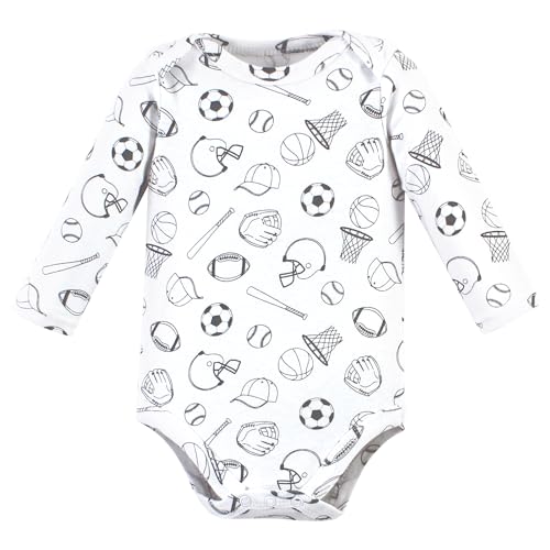 Image of Hudson Baby baby-boys Cotton Long-sleeve Bodysuits 5-pack