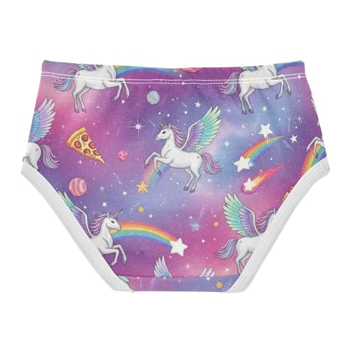 Cotton Toddler Girls Underwear Cartoon Unicorns Rainbow Universe Panties Little Girl Designer Briefs Kids Undies 2t2