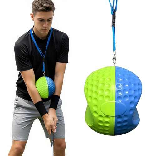 Pratica Istantanea e Portabilità Senza Confini: Inizia ad allenarti in pochi secondi, senza bisogno di setup ingombranti, grazie al design compatto e al cordino in nylon regolabile incluso, questo palla esercitazione swing con cinturino attrezzo per golfisti principianti e professionisti si appende comodamente al collo e si trasporta facilmente, pronto per sessioni di pratica in giardino, in camera d'albergo o direttamente sul campo, l'esercitatore oscillazione golf è la soluzione perfetta per mantenere il ritmo del gioco tra un torneo e l'altro o per un riscaldamento rapido ed efficace