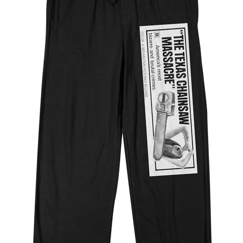 Texas Chainsaw Massacre America's Most Bizarre and Brutal Crimes Movie Ad Men's Black Sleep Pajama Pants2