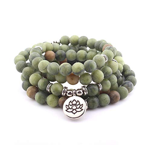 Collier pendentif pierre colorée pour rompre la monotonie avec un bracelet 108 perles rétro