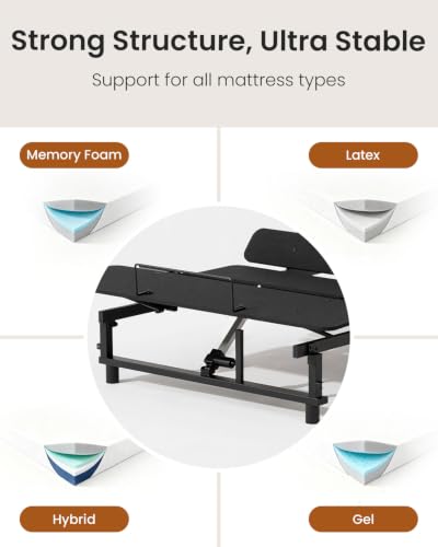 Image of King Adjustable Bed Frame with Zero Gravity Wireless Remote, Easy Assembly