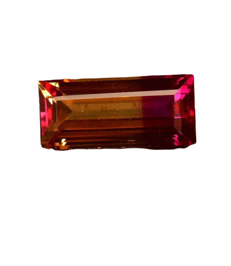 Saphir Padparadscha naturel 19x8x6mm taille émeraude facettée pour création de bijoux uniques