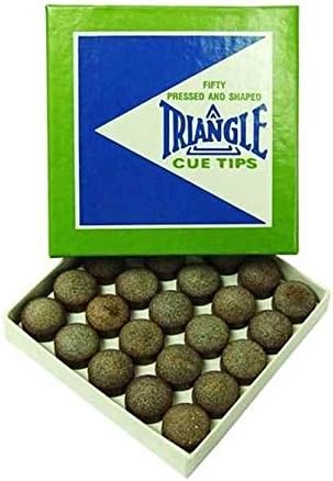 Triangle 14 mm Cue Tips in Coarse Grain Leather (Box of 50)