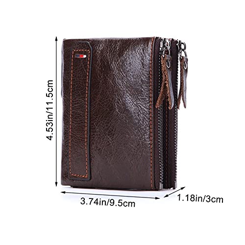 Support de carte de crédit en cuir anti-vol à double fermeture - 5