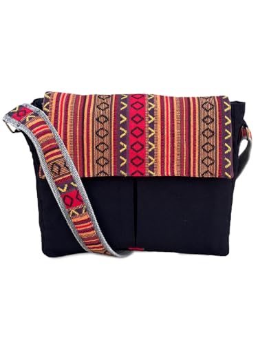 Image of The House of tara Handloom Fabric Messenger Bags for Women | Cotton Canvas Laptop Sling Bag Upto 15.6 Inches | Stylish Crossbody Sling Bag Comes with Flap Closure.