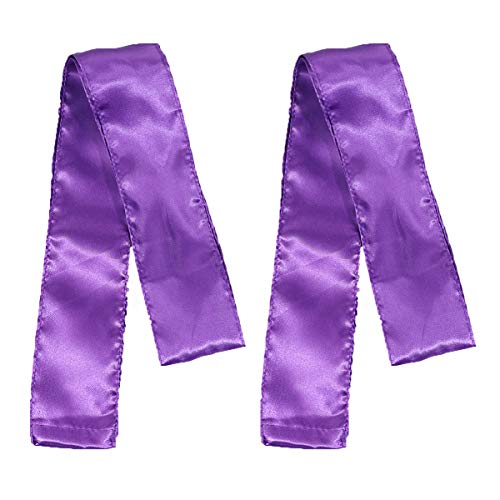 LEORX 2pcs Edge Wrap Headband Satin Wig Grip Band Laying Scarf Wrap for Lace Frontal Wig (Purple)