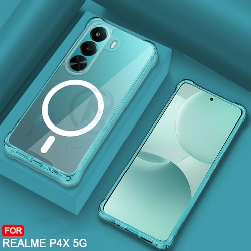 Image of AESTMO Clear Back Cover for Realme P4X 5G | 360 Protection | Transparent Back Cover for Realme P4X 5G (PC + TPU, Compatible with MagSafe Accessories, Transparent Bumper)