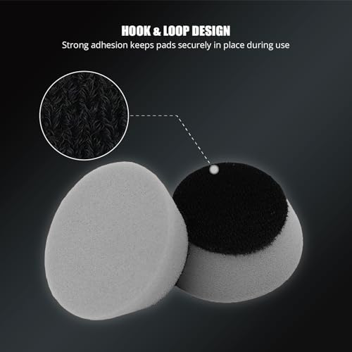 Image of SPTA PRO Gray Mini Ultra-Fine Finishing Foam Polishing Pads, 5Pcs 2inch /50mm Sponge Polishing Buffing Pads, Car Foam Detail Polishing Pad Kit for Car Detail Polishing, Small Area Polishing -FF203-5