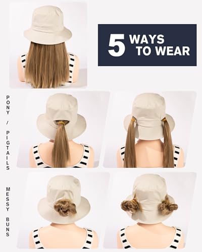 Image of TOP-EX Ponytail S M L XL UPF50+ Sun UV Protection Packable Bucket Hats for Women Hiking Fishing