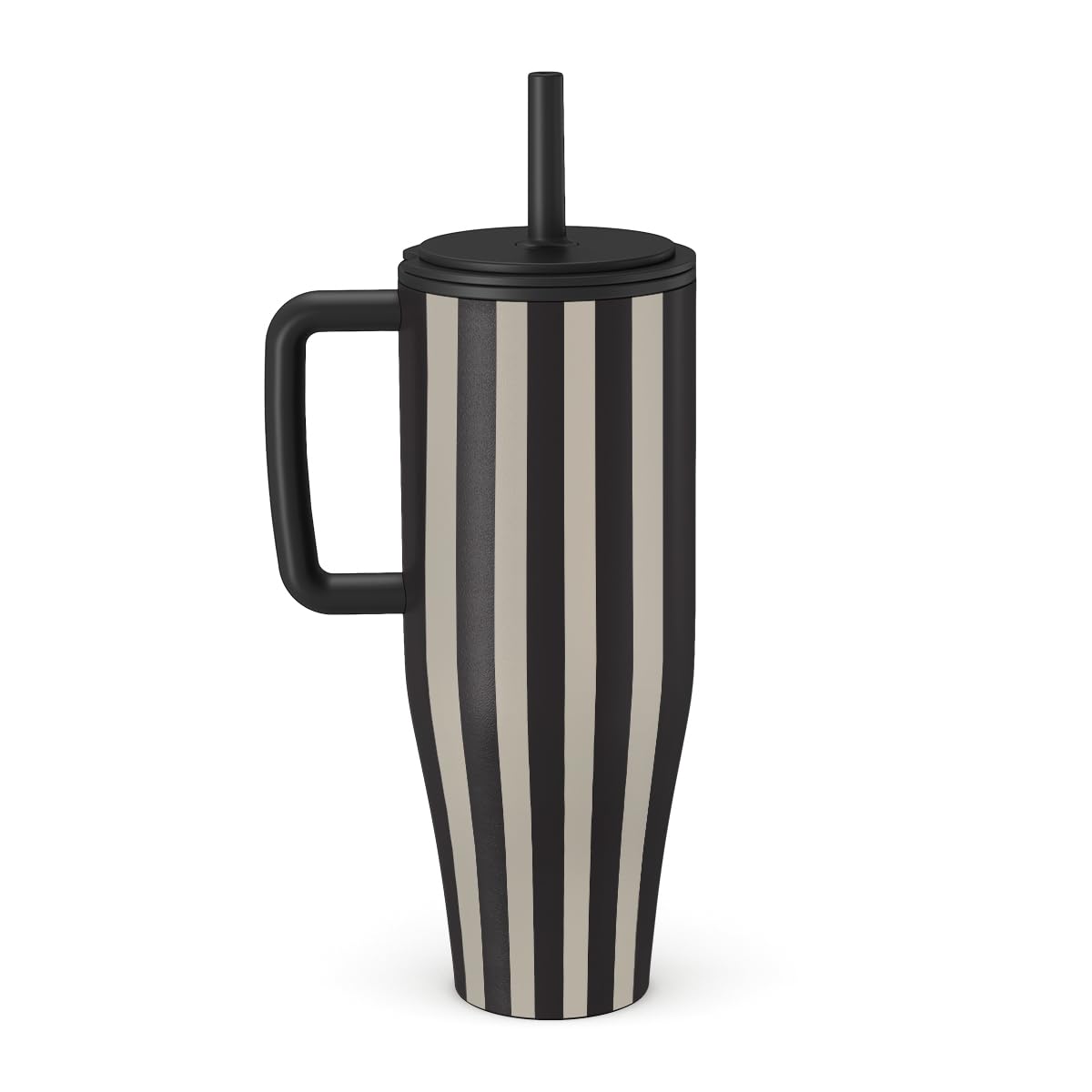 BURGA Gobelet 1,2 L avec Poignée et Paille – Bouteille Isotherme Étanche, garde les boissons chaudes 12 h et froides toute la journée, compatible porte-gobelets, gobelet de voyage en acier inoxydable