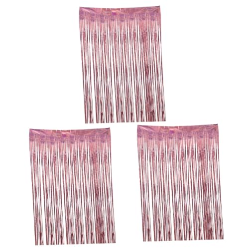 OSALADI 3pcs Shiny Tinsel Curtain for Christmas Party Birthday Backdrop Decoration Foil Fringe Curtain for Window Door Decor Festive Atmosphere