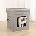 AmazonBasics Collapsible Cube Cat Bed, 15 x 15 x 17 Inches, Grey