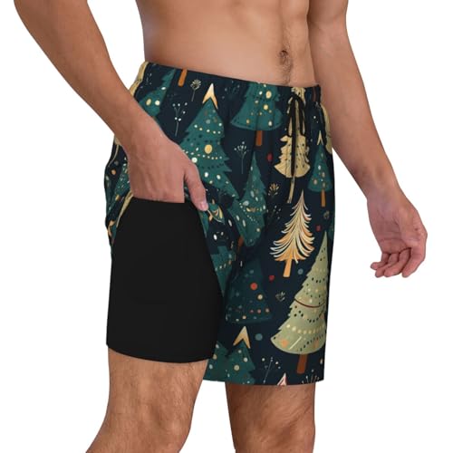 Christmas Tree Print Men Stylish Functionality Swim Trunks Breathable Beach Shorts Surfing Gym Fishing3