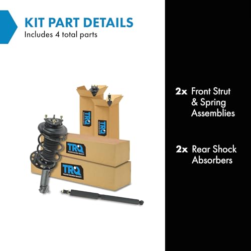 Image of TRQ Front and Rear Complete Strut Assembly & Shock Absorber Kit Complete Strut & Coil Spring Assembly Compatible with 2006-2011 Ford Focus