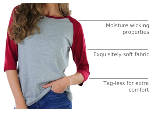 Image of ToBeInStyle Women's Classic Two Color Cotton Baseball T-Shirts