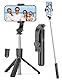 Mini Selfie Stick Stativ, Erweiterbar 4 in 1 Selfie Stange mit Abnehmbarer Fernbedienung, Smartphone Selfiestick & Tripod Tragbar Reisestativ Kompatibel mit iPhone 16/15/14/13/12/Samsung/Huawei/GoPro