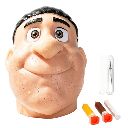 Pimple Popping Toy HOVCEH Big Head Pimple Popper Toy for Anxiety Relief Realistic Blackhead Giant Squishy with Syringes and forceps Fidget Toys for Adults Funny Stress Toys Gifts for Women Men
