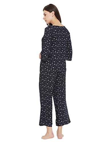 Image of Clovia Women's Rayon Triangle Print Top & Pyjama