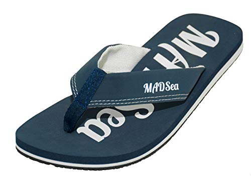 MADSea Wave Tongs Flip Flops Homme Femme Bleu Foncé Blanc, Taille:41 EU, Couleur:Bleu foncé Blanc