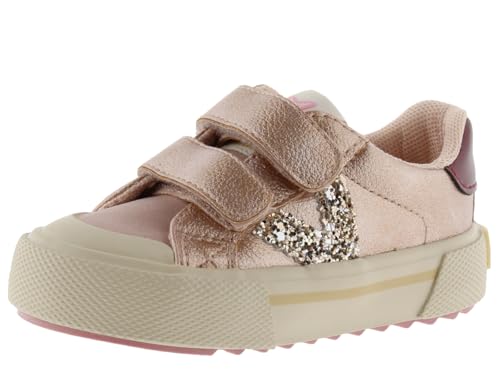 Victoria Basket Basse Tribu Effet Cuir Métallisé & Scratch & Logo Pailleté 1065199 pour Filles Nude 23