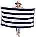 Peach B&C - Beach Towel Cabana Terry Velour Soft Turkish Cotton - Extra Absorbent - Quick Fast Drying - Sand Free - Perfect for Beach Bath Travel Pool Sports Spa Swimming (1, Navy Blue)