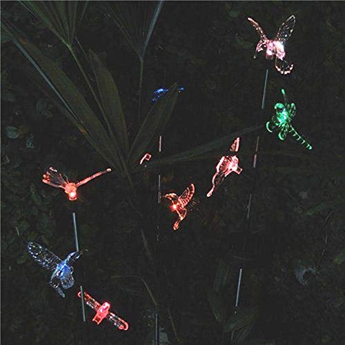 Luminária Solar Jardim PVC beija-flor, Borboleta e Libélula 1382