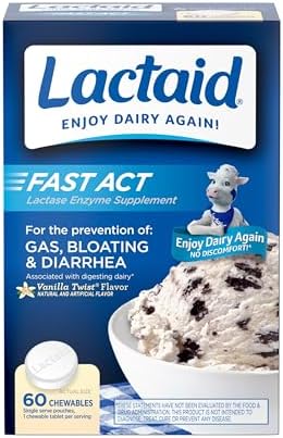 Lactaid Fast Act Lactose Intolerance Relief Chewables with Natura...