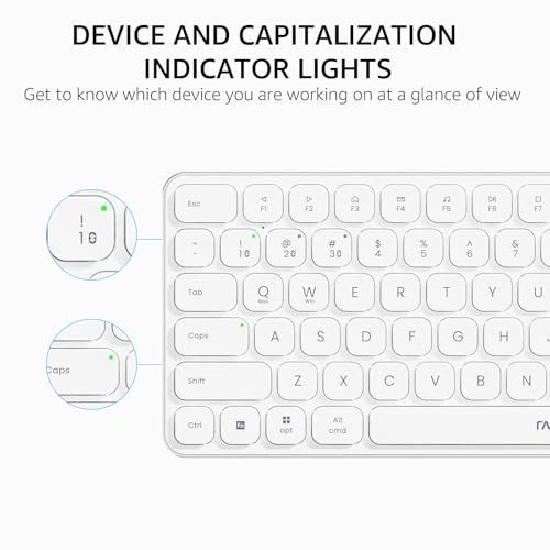Image of Rapoo 9010M Multi-Device Keyboard and Mouse Combo, 2.4GHz /Bluetooth 5.0 /4.0 Wireless Keyboard & Mouse Set for Windows /Mac /Linux /Chrome, Support 4 Devices, Low-Profile Silent Click, Battery Powered