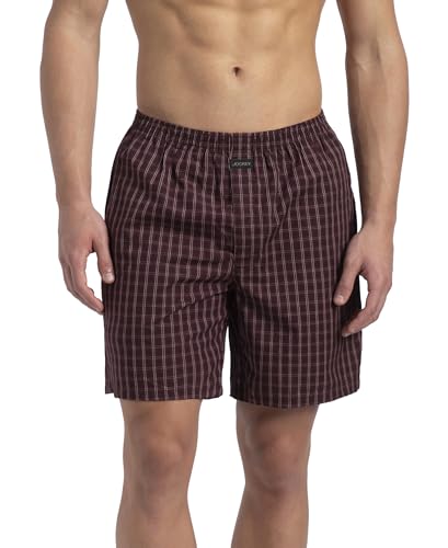 Image of Jockey 1223 Men Super Combed Mercerized Cotton Woven Checkered Boxer Shorts with Side Pocket (Pack of 2, Colors & Prints May Vary)