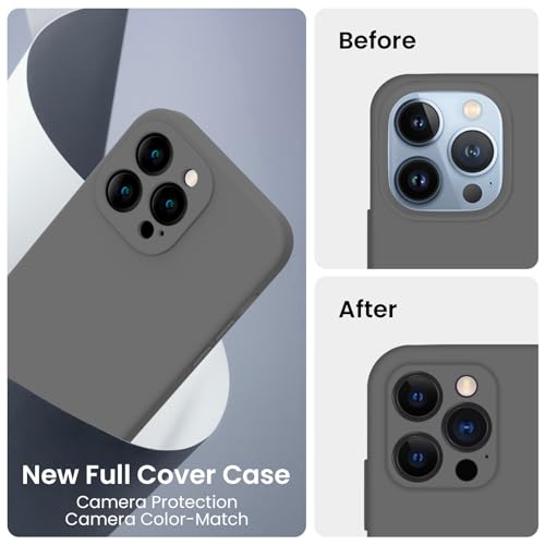 Image of FireNova Designed for iPhone 13 Pro Max Case, Silicone [Camera Protection] Phone Case, Soft Anti-Scratch Microfiber Lining Inside, 6.7 inch, Space Gray