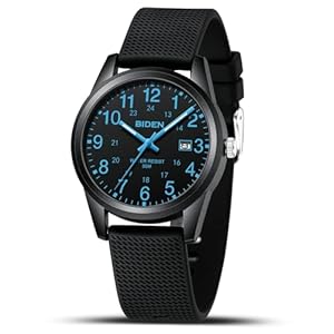 Herren-Armbanduhr, wasserdicht, Analog, Chronograph, Leuchtend, Zifferblatt, Kalender, modisch, Herren, Silikonband