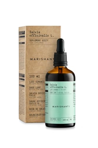 Salvia (Salvia Officinalis L.) Tintura Madre analcolica - estratto liquido - gocce - 100ml - Intergratore Alimentare - Marishanti - 100% Naturale e Vegano