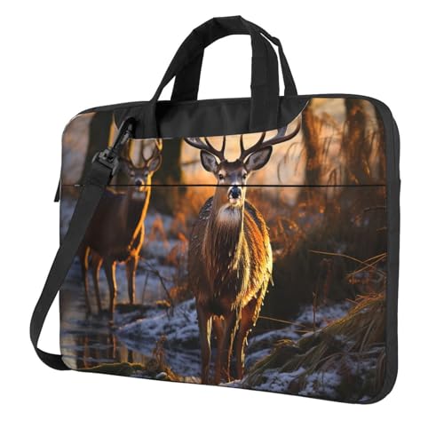 Deers Picture Laptop Bag Business Briefcase for Men Women Water Resistant Laptop Shoulder Bag