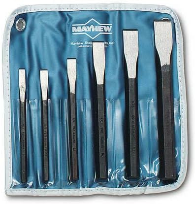 Cold Chisel 6 Piece Set w/Pouch (Mayhew #60560) 1/4" 3/4"