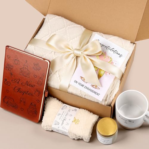 Engagement Gifts for Women, Bride to Be Gift Box, Future Mrs Mug, Newly Engaged Gifts for Best Friend, Engagement Gift Set with Cozy Blanket, Candle, Journal, Socks, Bridal Shower Present for Bride - Image 5
